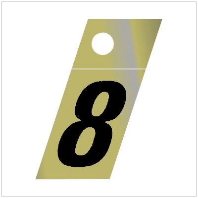 1.25" Slanted Black On Gold Mylar