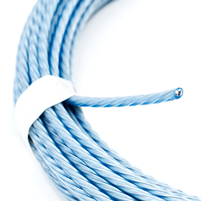 19 WG x 50' 4 Strand Blue Vinyl Coated Galvanized Steel Guy Wire