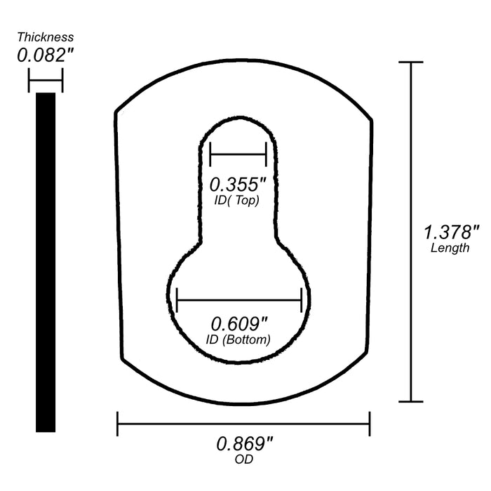 1/4" x 11/32" x 5/8" Aluminum Key Hole Washers