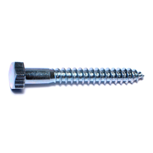 5/16" x 2-1/2" Zinc Plated Grade 2 / A307 Steel Hex Head Lag Screws