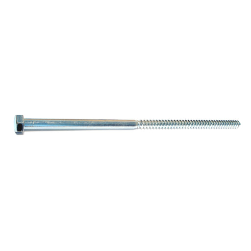 3/8" x 10" Zinc Plated Grade 2 / A307 Steel Hex Head Lag Screws