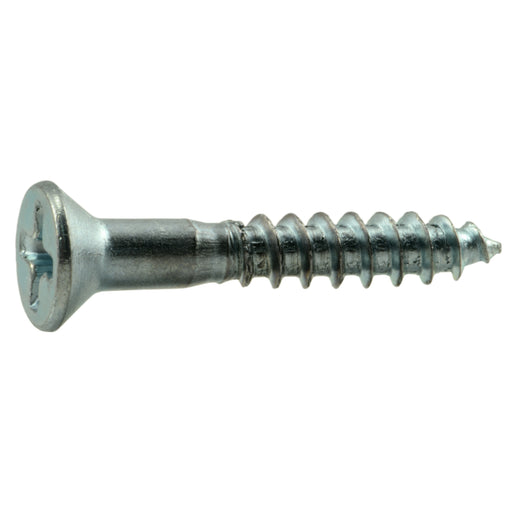 #7 x 1" Zinc Plated Steel Phillips Flat Head Wood Screws