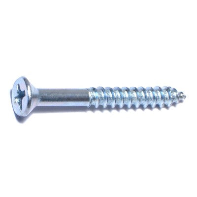 #7 x 1-1/4" Zinc Plated Steel Phillips Flat Head Wood Screws