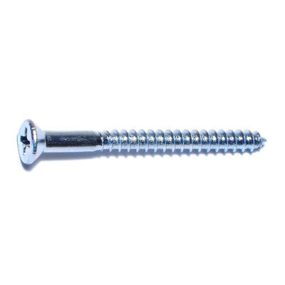 #7 x 1-3/4" Zinc Plated Steel Phillips Flat Head Wood Screws