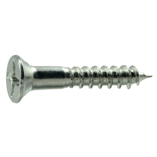 #8 x 1" Zinc Plated Steel Phillips Flat Head Wood Screws