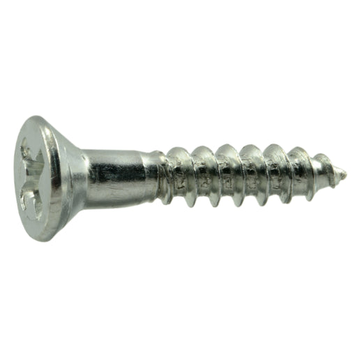 #9 x 1" Zinc Plated Steel Phillips Flat Head Wood Screws