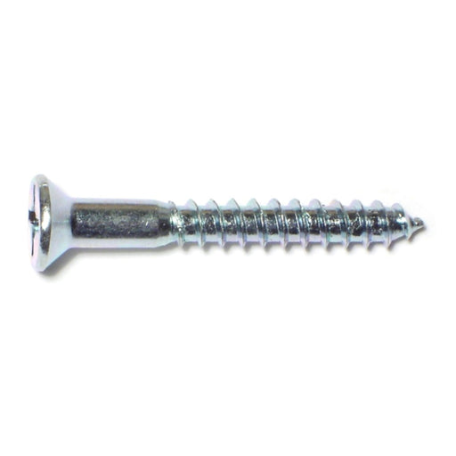 #10 x 1-1/2" Zinc Plated Steel Phillips Flat Head Wood Screws