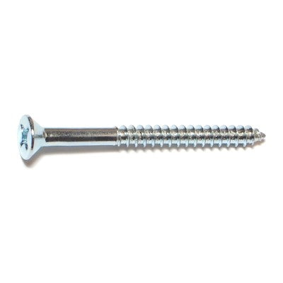 #10 x 2-1/4" Zinc Plated Steel Phillips Flat Head Wood Screws