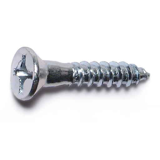 #12 x 1-1/4" Zinc Plated Steel Phillips Flat Head Wood Screws