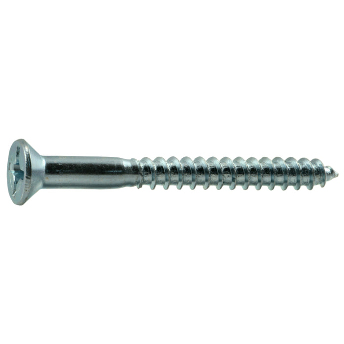 #12 x 2-1/4" Zinc Plated Steel Phillips Flat Head Wood Screws