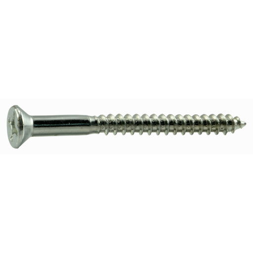 #12 x 2-1/2" Zinc Plated Steel Phillips Flat Head Wood Screws