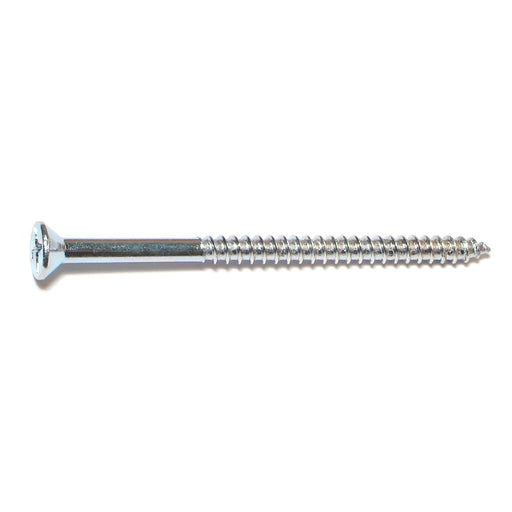 #12 x 3-1/2" Zinc Plated Steel Phillips Flat Head Wood Screws