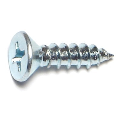 #14 x 1" Zinc Plated Steel Phillips Flat Head Wood Screws