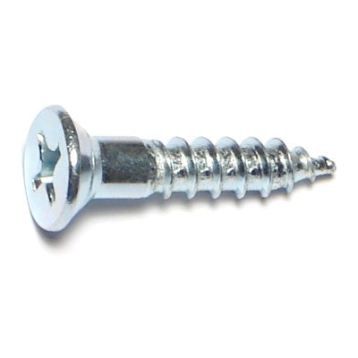 #14 x 1-1/4" Zinc Plated Steel Phillips Flat Head Wood Screws