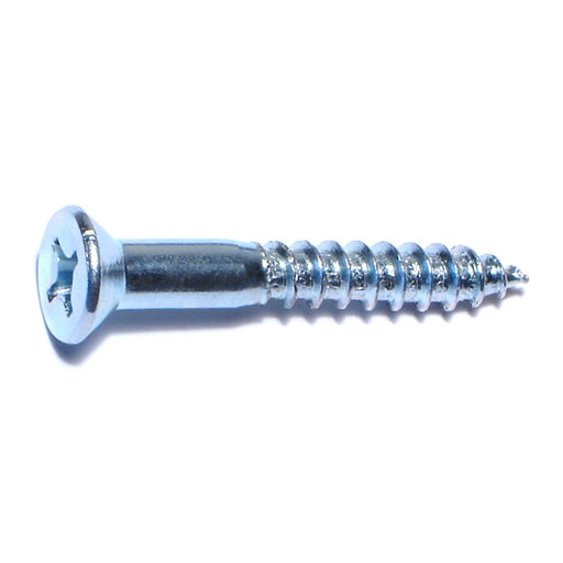 #14 x 1-3/4" Zinc Plated Steel Phillips Flat Head Wood Screws