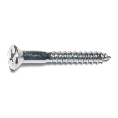 #14 x 2" Zinc Plated Steel Phillips Flat Head Wood Screws