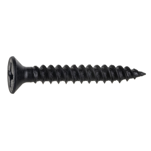 #6 x 1" Black Phosphate Steel Phillips Flat Head TwinFast Wood Screws