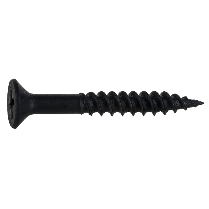 #8 x 1-1/4" Black Phosphate Steel Phillips Flat Head TwinFast Wood Screws