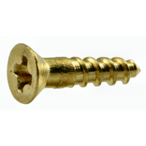 #2 x 3/8" Brass Phillips Flat Head Wood Screws