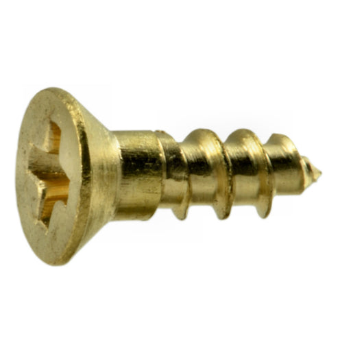 #4 x 3/8" Brass Phillips Flat Head Wood Screws