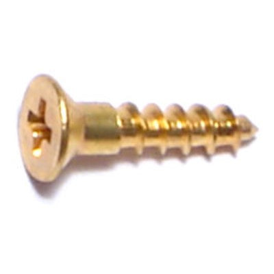 #4 x 1/2" Brass Phillips Flat Head Wood Screws