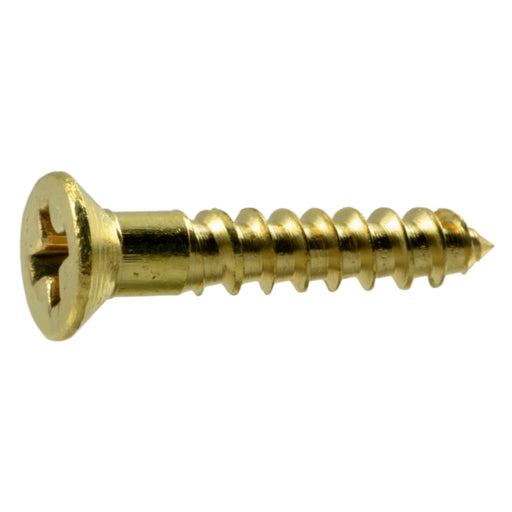 #4 x 5/8" Brass Phillips Flat Head Wood Screws