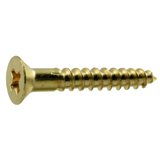 #4 x 3/4" Brass Phillips Flat Head Wood Screws