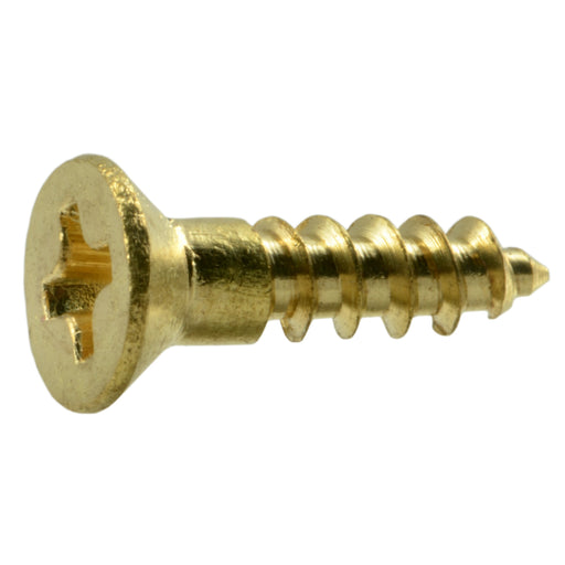 #5 x 1/2" Brass Phillips Flat Head Wood Screws