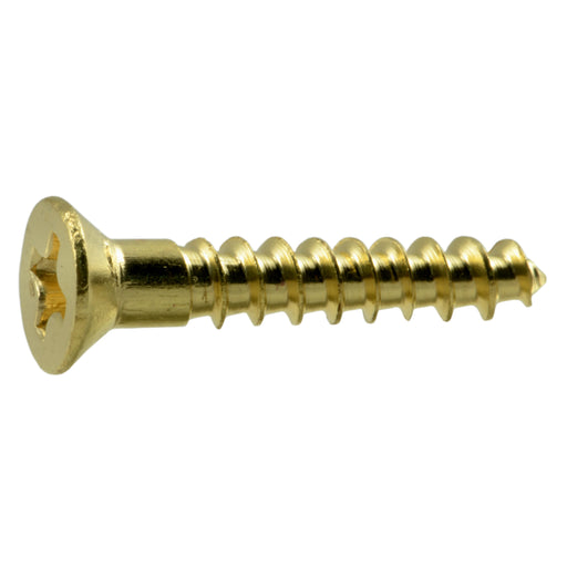 #5 x 3/4" Brass Phillips Flat Head Wood Screws