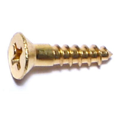 #6 x 5/8" Brass Phillips Flat Head Wood Screws