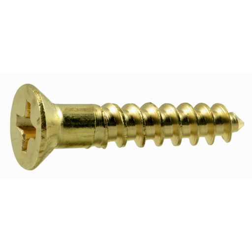 #6 x 3/4" Brass Phillips Flat Head Wood Screws