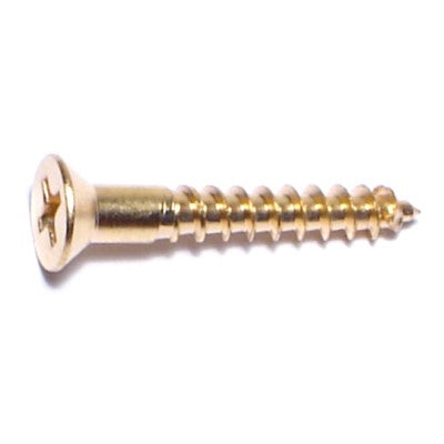 #7 x 1" Brass Phillips Flat Head Wood Screws