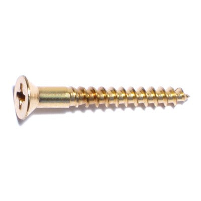 #7 x 1-1/4" Brass Phillips Flat Head Wood Screws