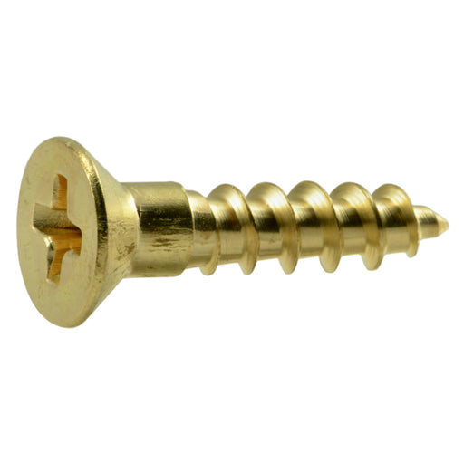 #8 x 3/4" Brass Phillips Flat Head Wood Screws