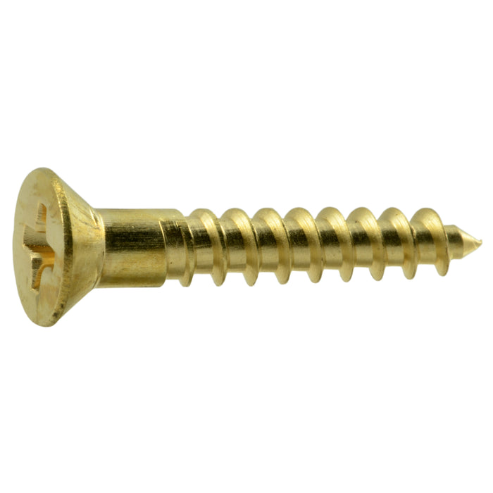 #8 x 1" Brass Phillips Flat Head Wood Screws