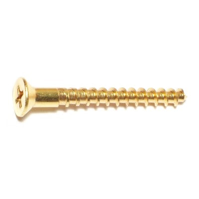 #8 x 1-1/2" Brass Phillips Flat Head Wood Screws