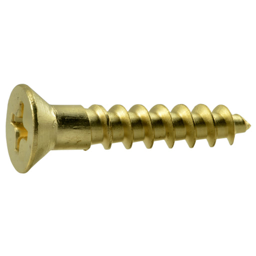 #9 x 1" Brass Phillips Flat Head Wood Screws