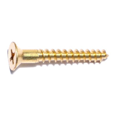 #9 x 1-1/4" Brass Phillips Flat Head Wood Screws