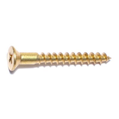 #9 x 1-1/2" Brass Phillips Flat Head Wood Screws