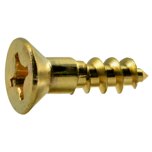 #10 x 3/4" Brass Phillips Flat Head Wood Screws