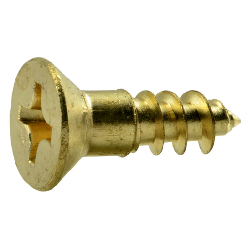 #12 x 3/4" Brass Phillips Flat Head Wood Screws