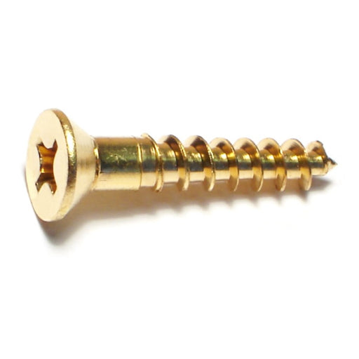 #12 x 1-1/4" Brass Phillips Flat Head Wood Screws