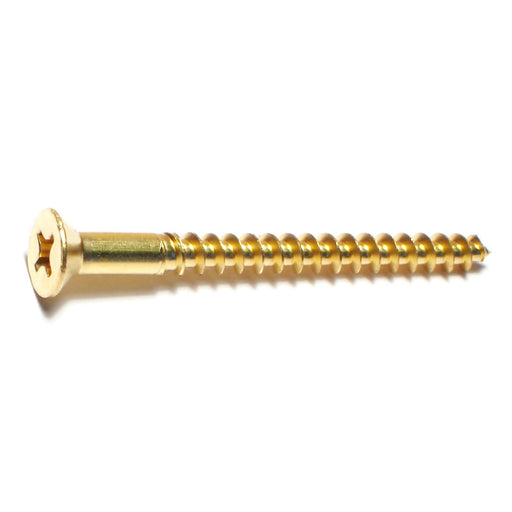 #12 x 2-1/2" Brass Phillips Flat Head Wood Screws