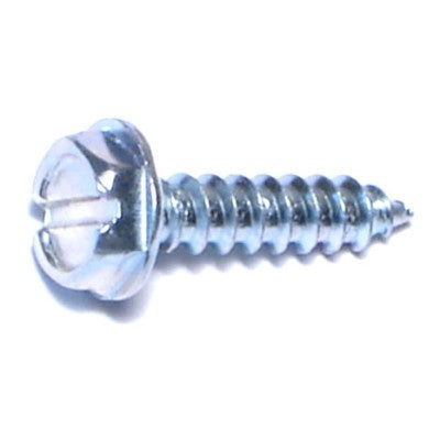 #6 x 5/8" Zinc Plated Steel Slotted Hex Washer Head Sheet Metal Screws