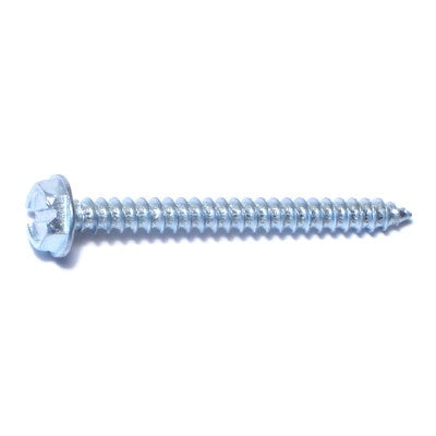 #6 x 1-1/2" Zinc Plated Steel Slotted Hex Washer Head Sheet Metal Screws