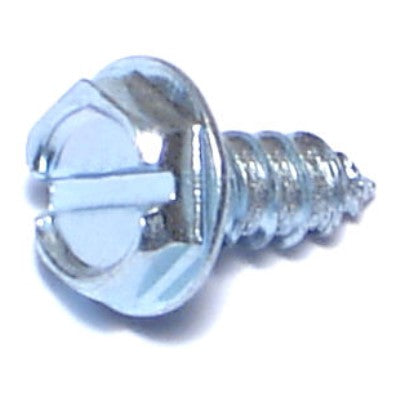 #7 x 3/8" Zinc Plated Steel Slotted Hex Washer Head Sheet Metal Screws