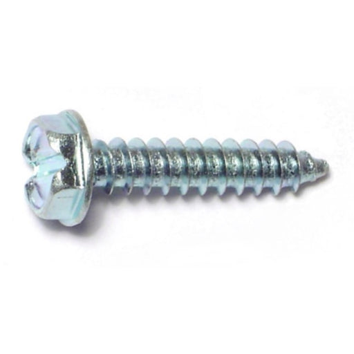 #7 x 3/4" Zinc Plated Steel Slotted Hex Washer Head Sheet Metal Screws