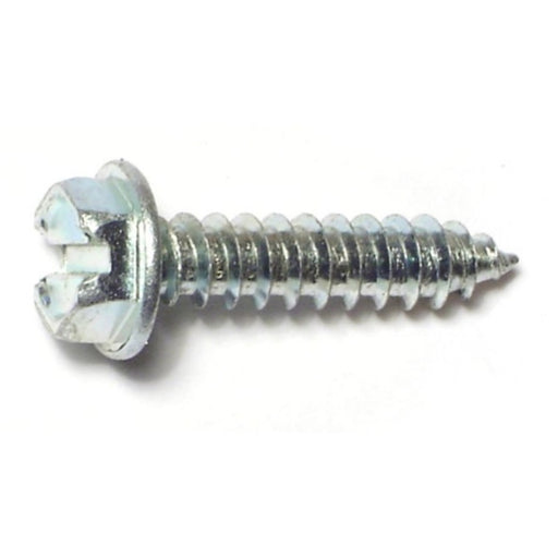 #8 x 3/4" Zinc Plated Steel Slotted Hex Washer Head Sheet Metal Screws