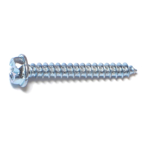 #8 x 1-1/4" Zinc Plated Steel Slotted Hex Washer Head Sheet Metal Screws