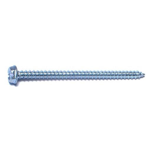 #10 x 3" Zinc Plated Steel Slotted Hex Washer Head Sheet Metal Screws